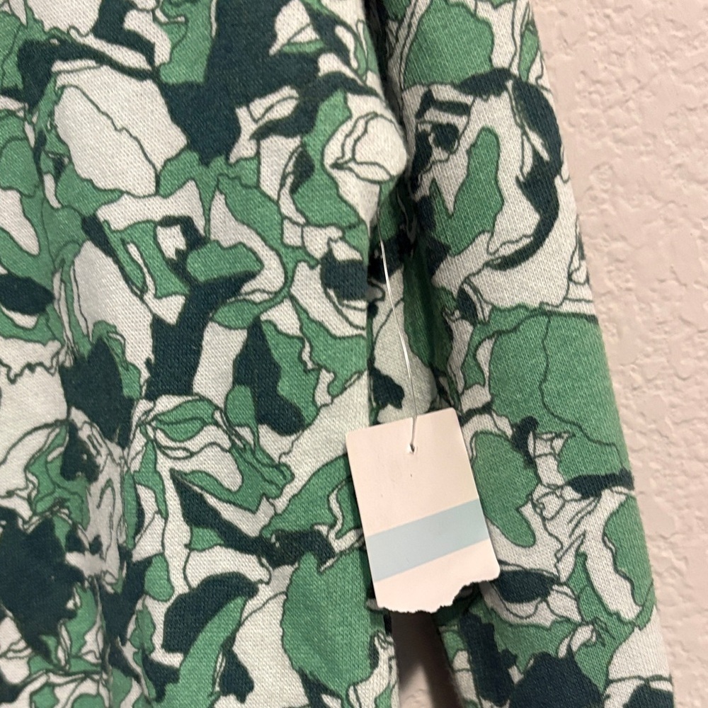 NWT Zella Green white print hoodie with drawstring waist XL (14/16) - Picture 4 of 6